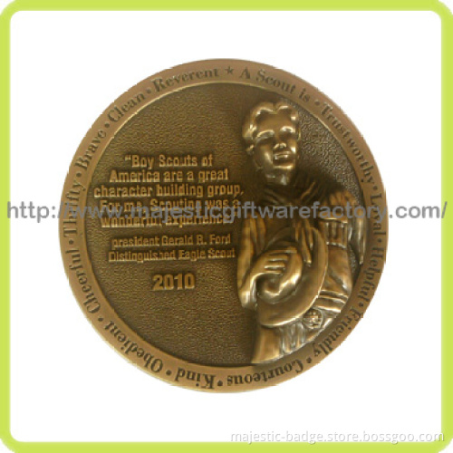 Customized 3D Antique Plating & Zinc Alloy Material Coin